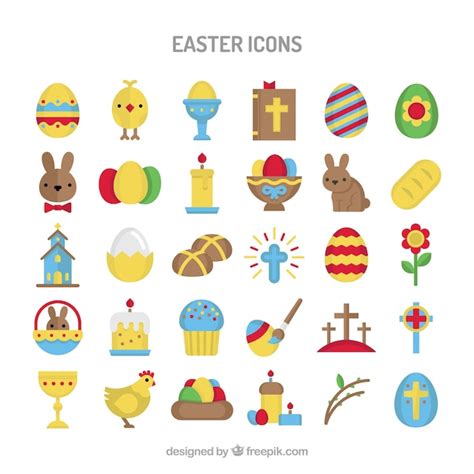vector colourful easter icons