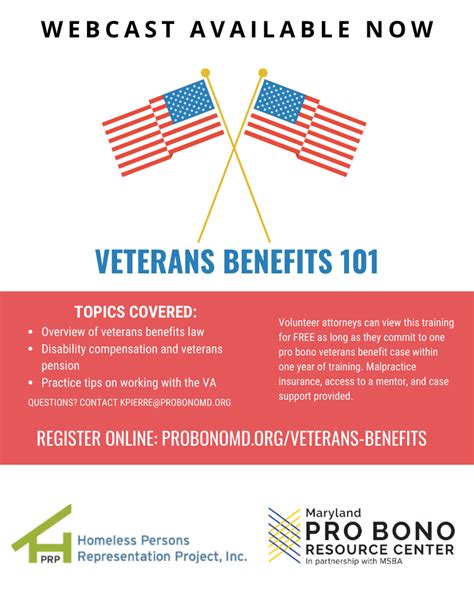 veterans benefits 101 pro bono resource center of maryland