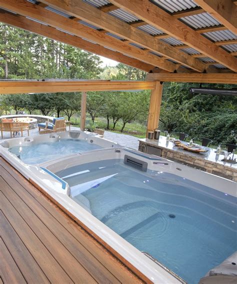 swim spa backyard ideas paradise restored landscaping swim spa