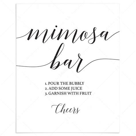 mimosa bar printable sign printable word searches