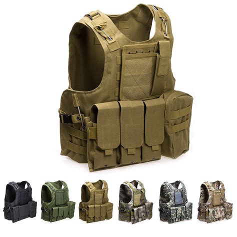 usmc airsoft military tactical vest molle combat assault plate carrier