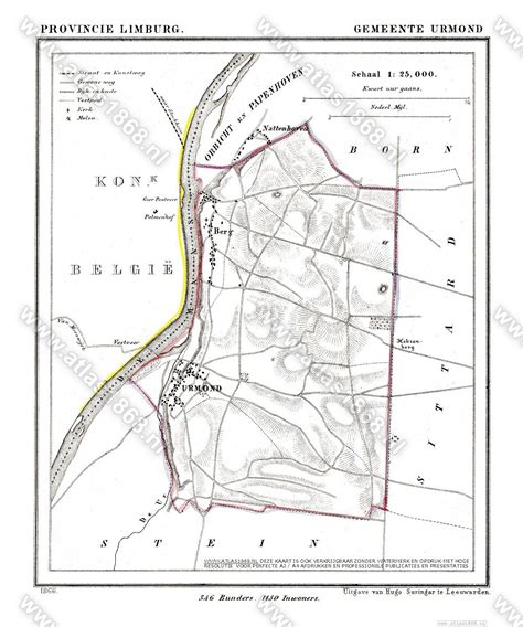 oude kaart urmond limburg