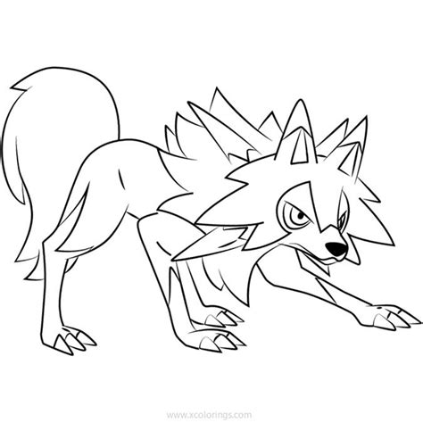 lycanroc midday form pokemon coloring pages xcoloringscom
