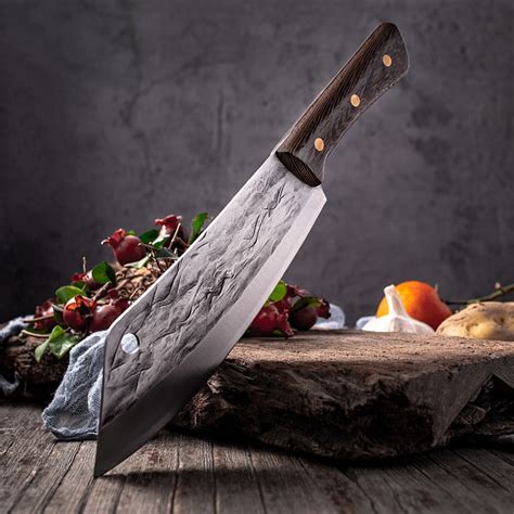 hand forged kitchen knives cutlery butcher chef knife slicing meat