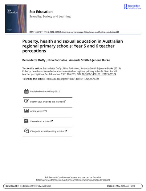 pdf puberty health and sexual education in australian regional primary schools year 5 and 6