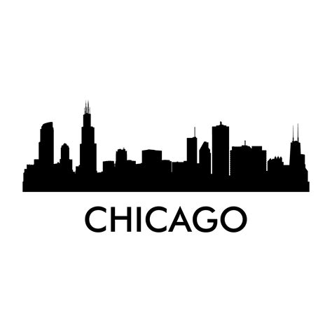 chicago skyline silhouette royalty  silhouette png