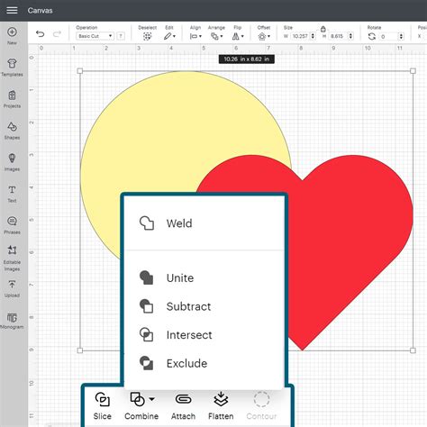 cricut design space tools combine attach slice weld  craft  sarah