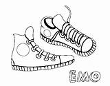 Coloring Sneakers Pages Sneaker Coloringcrew Emo Comments sketch template