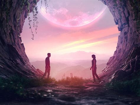 couple  wallpaper romantic lovers cave sci fi