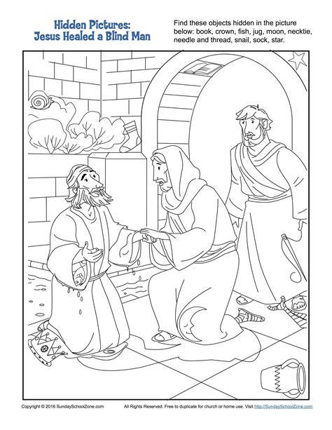 jesus heals  blind man coloring page