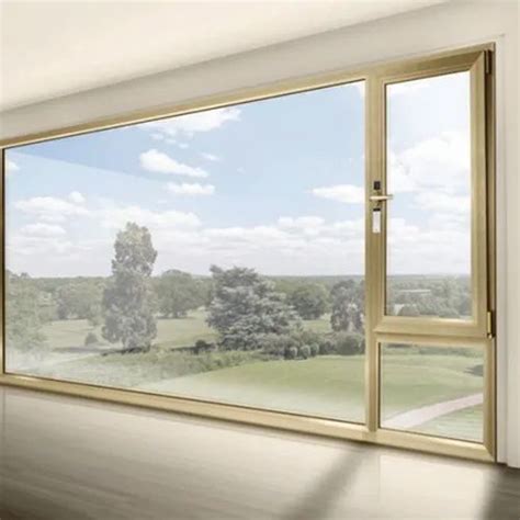 golden rectangular upvc casement window thickness  glass   mm  home  rs