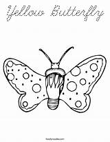 Coloring Butterfly Yellow Cursive Built California Usa sketch template