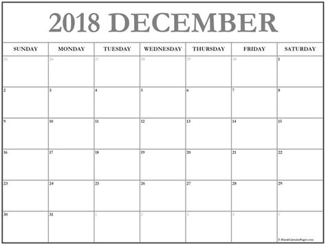 calendar  december december calendar  printable   blank