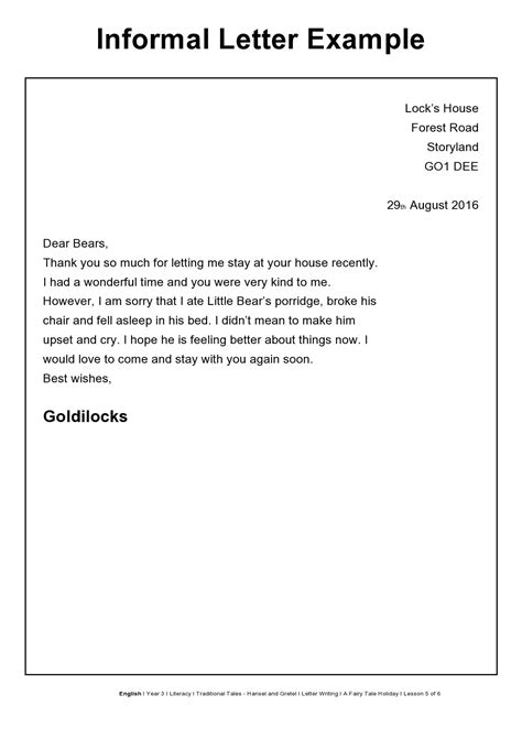 great informal letters format examples templates