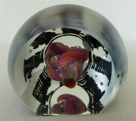 Henry Summa Signed Art Glass Paperweight With A Very Detailed Etsy