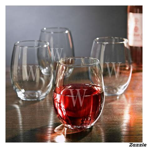 set of 4 elegant stemless white wine glasses