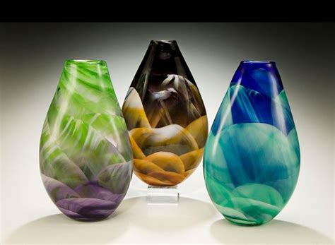Teardrop Colored Glass Art Glass Vase Glass Art Glass Vase