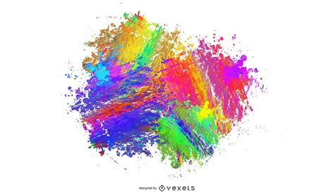 colorful ink abstract splat design vector
