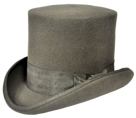 tall hat grey grey victorian edwardian top hat
