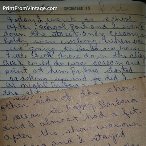miss norma s diary december 15 1961 barb and i kept looking over