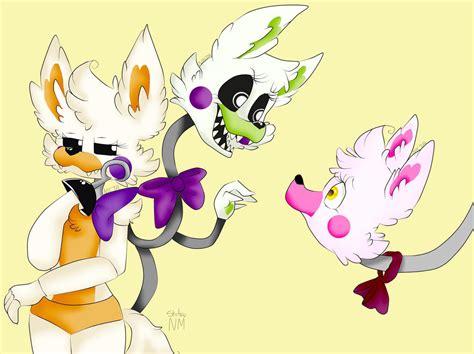 Mangle Tangle And Lolbit By Nictaart On Deviantart
