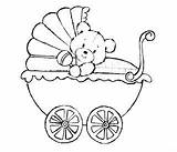Baby Stamps Digital Carriage Digi Drawing Coloring Clip Pages Cards Visit Stamp Getdrawings Girl sketch template
