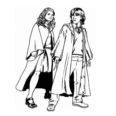 hermione  ron harry potter kids coloring pages