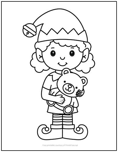christmas coloring pages  print elf  christmas  update