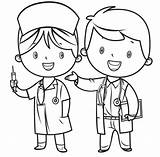 Enfermera Profession Médico Ilustración sketch template