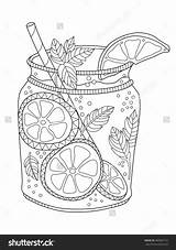 Coloring Zentangle Lemonade sketch template