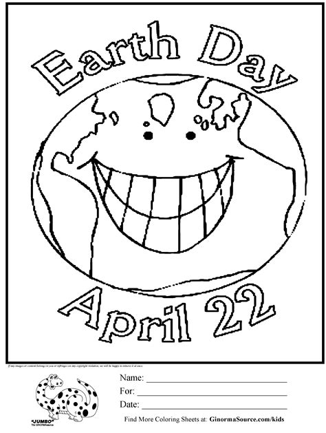 earth day coloring page ginormasource kids earth day coloring pages