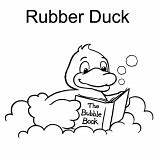 Coloring Rubber Ducky Bathtub Book Reading Bath Going Coloringsky sketch template