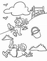 Nursery Coloring Pages Jill Jack Rhymes Kids Rhyme Printable Little Worksheets Preschool Colouring Sheets Color Activities Popular Story Fall Crafts sketch template