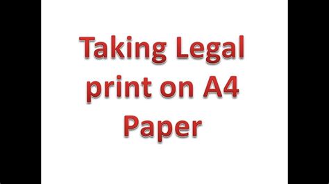 legal size print   size paper youtube