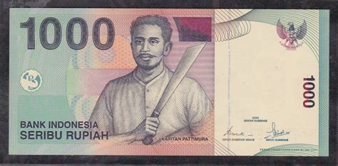 jual uang kertas pecahan 1000 rupiah pattimura emisi perdana nomor
