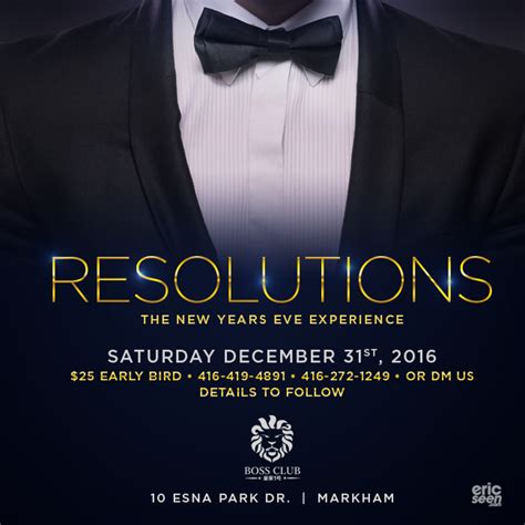 resolutions ~ the new year s eve experience