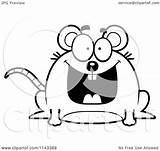 Mouse Scared Cartoon Clipart Evil Chubby Coloring Grinning Outlined Vector Thoman Cory Royalty Clipartof Regarding Notes sketch template
