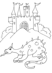 knights castles  dragons  printable coloring pages  kids