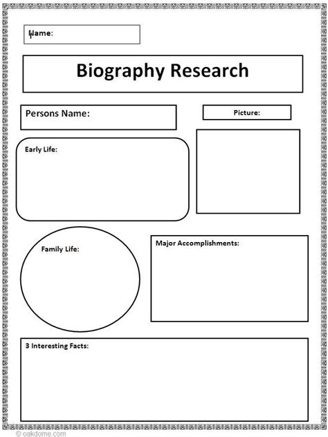 printable biography graphic organizer