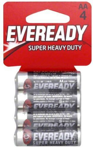 Eveready® Super Heavy Duty Aa Batteries 4 Pk Smiths Food And Drug