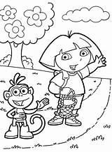 Dora Coloring Pages Printable Explorer Boots sketch template