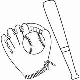 Baseball Bat Coloring Ball Pages Glove Template Drawing Color Getcolorings Mitt Sketch Getdrawings Printable sketch template