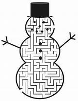 Mazes Printable Christmas Maze Snowman Winter Kids Pages Games Coloring Print Easy Sheets Puzzles Labyrinthe Xmas Snow Blank Holiday Adults sketch template