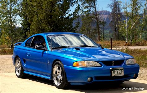 bright atlantic blue  ford mustang svt cobra coupe