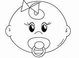 Baby Face Coloring Cute Girl Pages Faces Printable Blank Drawing Getdrawings sketch template