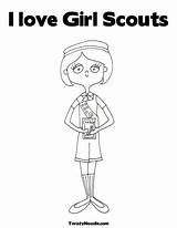 Girl Scouts Scout Brownie Coloring Twistynoodle Daisy sketch template