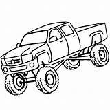 Truck Drawing Lifted Coloring Pages Monster Kids Getdrawings sketch template