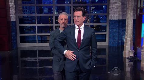 the late show with stephen colbert jon stewart makes a