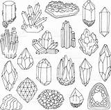 Coloring Pages Gem Gemstone Crystal Drawing Crystals Illustration Gems Doodle Minerals Bullet Tattoo Journal Drawings Color Stock Line Draw Clipart sketch template