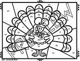 Decimals Thanksgiving Dividing Number Color sketch template